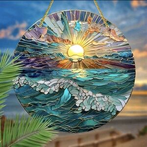 Ocean Sunrise Sun Catcher - resembles stained glass